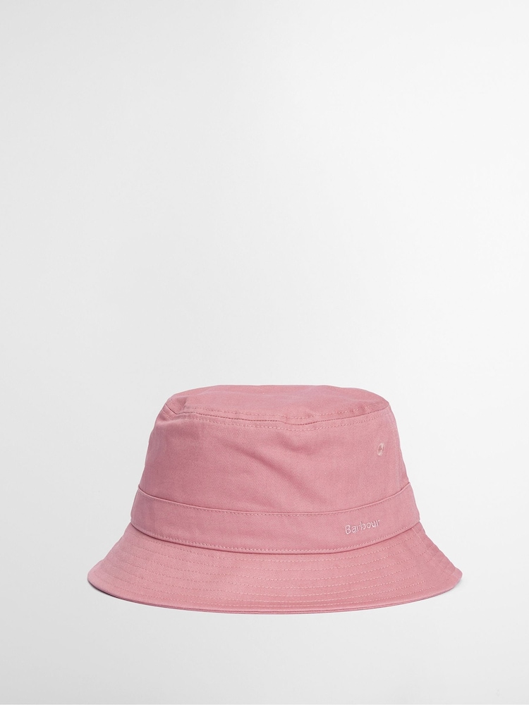 Barbour® Pink International Olivia Logo Bucket 100% Cotton Hat - Image 1 of 3