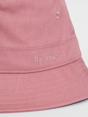 Barbour® Pink International Olivia Logo Bucket 100% Cotton Hat - Image 3 of 3