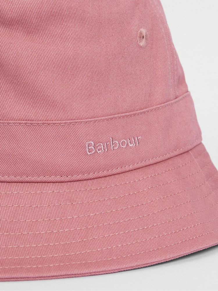 Barbour® Pink International Olivia Logo Bucket 100% Cotton Hat - Image 3 of 3