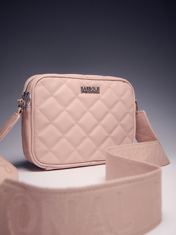 Barbour® International Pale Pink Quilted Sloane Crossbody  Bag - Image 1 of 11