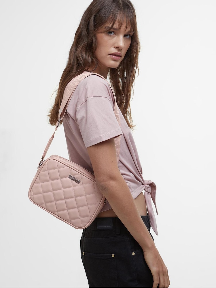 Barbour® International Pale Pink Quilted Sloane Crossbody Bag - Image 11 of 11 Barbour® International Pale Pink Quilted Sloane Crossbody Bag - Image 11 of 11