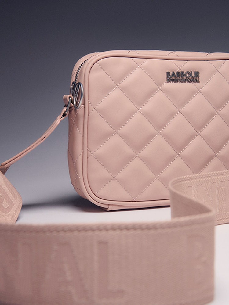 Barbour® International Pale Pink Quilted Sloane Crossbody Bag - Image 2 of 11 Barbour® International Pale Pink Quilted Sloane Crossbody Bag - Image 2 of 11