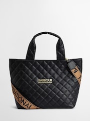 Barbour® International Battersea Quilted Black Tote Bag - Image 1 of 12