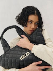 Barbour® International Battersea Quilted Black Tote Bag - Image 10 of 12