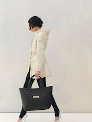 Barbour® International Battersea Quilted Black Tote Bag - Image 11 of 12