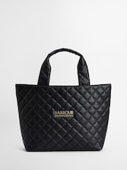 Barbour® International Battersea Quilted Black Tote Bag - Image 2 of 12