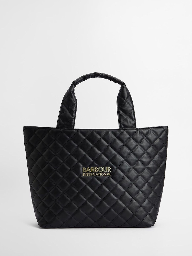 Barbour® International Battersea Quilted Black Tote Bag - Image 2 of 12