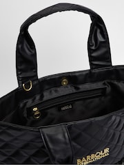 Barbour® International Battersea Quilted Black Tote Bag - Image 5 of 12