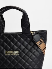 Barbour® International Battersea Quilted Black Tote Bag - Image 7 of 12