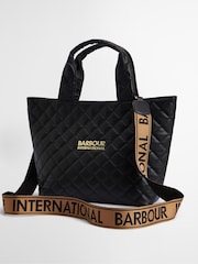 Barbour® International Battersea Quilted Black Tote Bag - Image 9 of 12