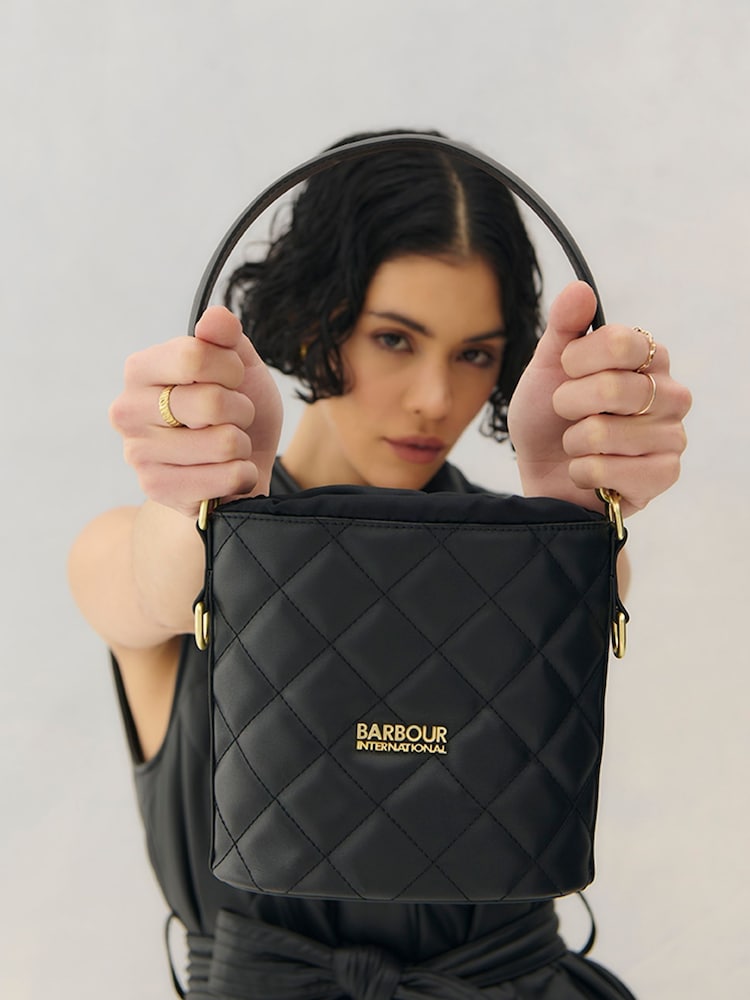 Barbour® International Quilted Balham Black Tote Bag - Image 1 of 9