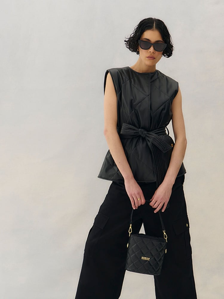 Barbour® International Quilted Balham Black Tote Bag - Image 2 of 9 Barbour® International Quilted Balham Black Tote Bag - Image 2 of 9