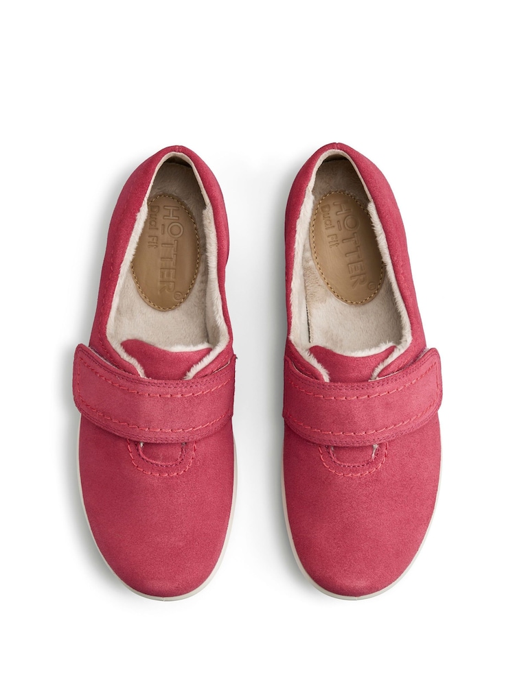 Hotter Pink Regular Fit Regular Fit Toasty Touch Fastening Slippers - Image 4 of 4