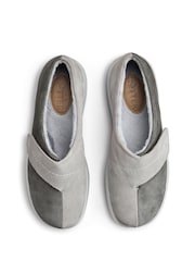 Hotter Grey Regular Fit Wrap Touch Fastening Slippers - Image 4 of 4