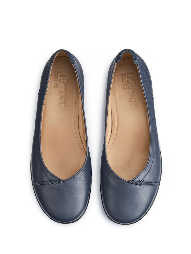 Hotter Blue Wide Fit Robyn II Slip-On Leather Shoes - Image 4 of 4