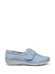 Hotter Blue Wide Fit Regular Fit Toasty Touch Fastening Slippers - Image 1 of 5