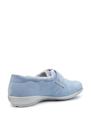Hotter Blue Wide Fit Regular Fit Toasty Touch Fastening Slippers - Image 4 of 5