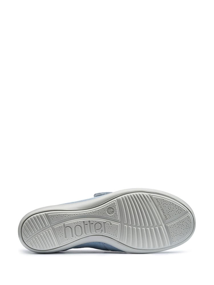 Hotter Blue Wide Fit Regular Fit Toasty Touch Fastening Slippers - Image 5 of 5