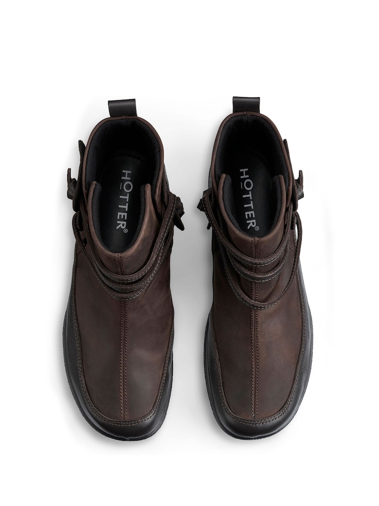 Hotter Brown Rumble Stud Wide Fit Boots - Image 4 of 4