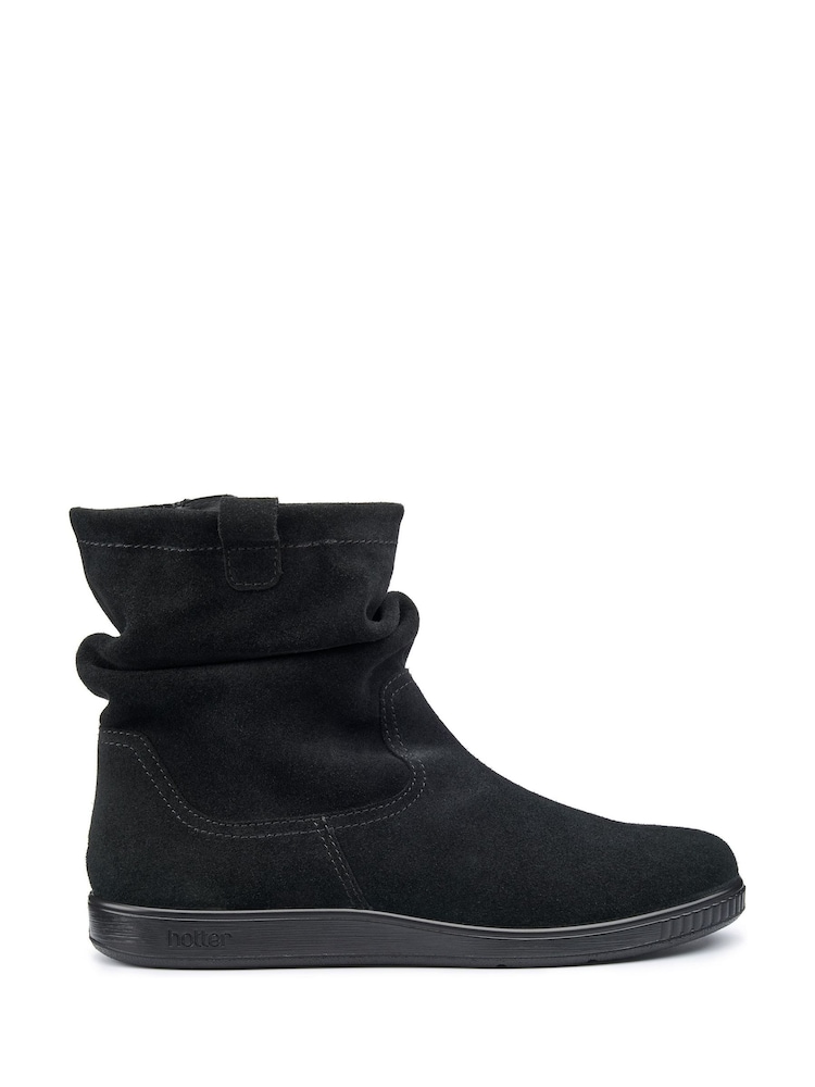 Hotter Black Wide Fit Zip Boots - Image 1 of 4