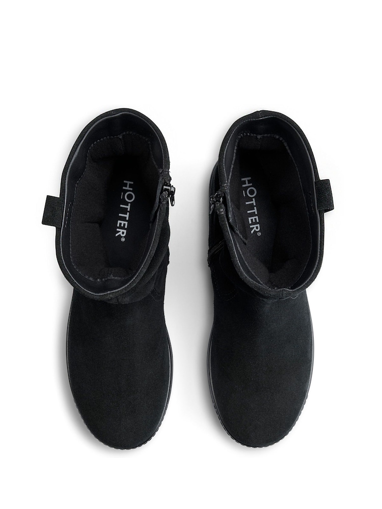 Hotter Black Wide Fit Zip Boots - Image 4 of 4