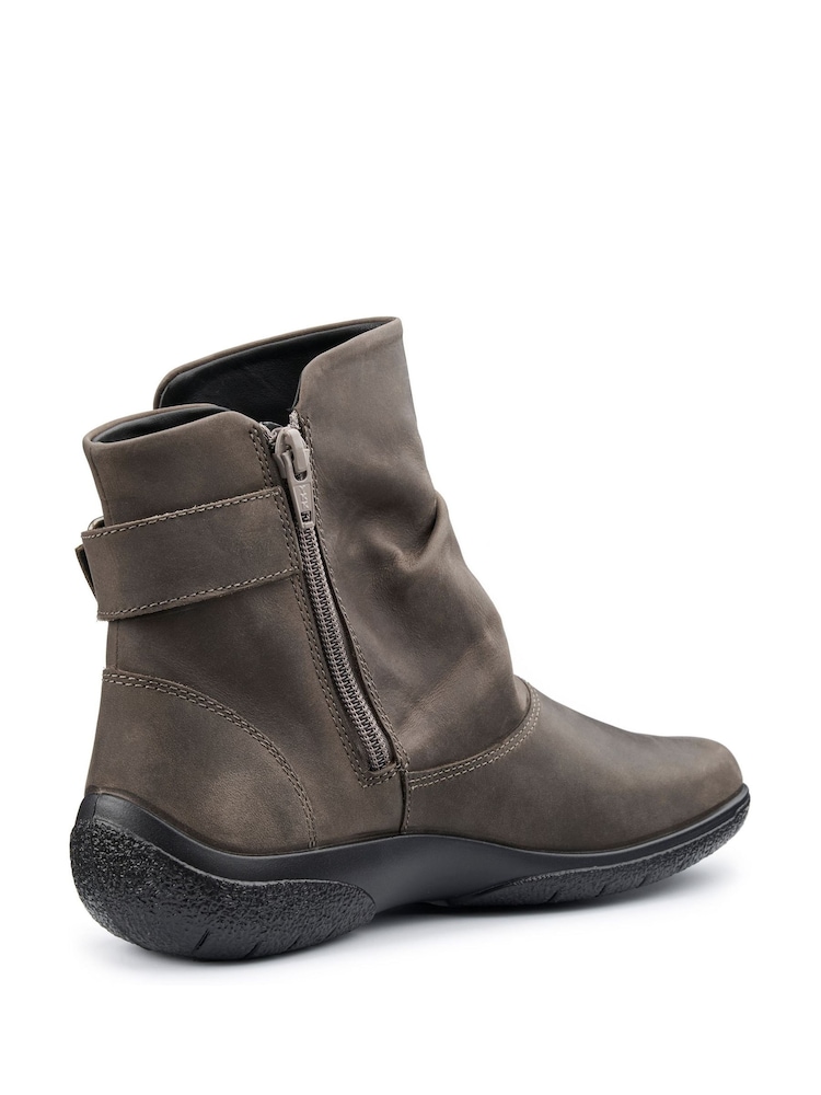 Hotter Brown Regular Fit Rumour Zip Buckle Boots - Image 3 of 4