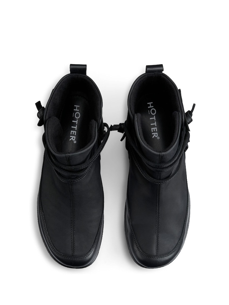 Hotter Black Rumble Stud Wide Fit Boots - Image 4 of 4