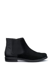 Hotter Black Lizard Print Wide Fit Tenby Zip Fastening Boots - Image 1 of 4