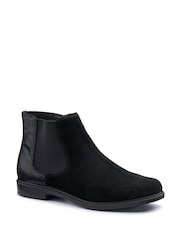 Hotter Black Lizard Print Wide Fit Tenby Zip Fastening Boots - Image 2 of 4