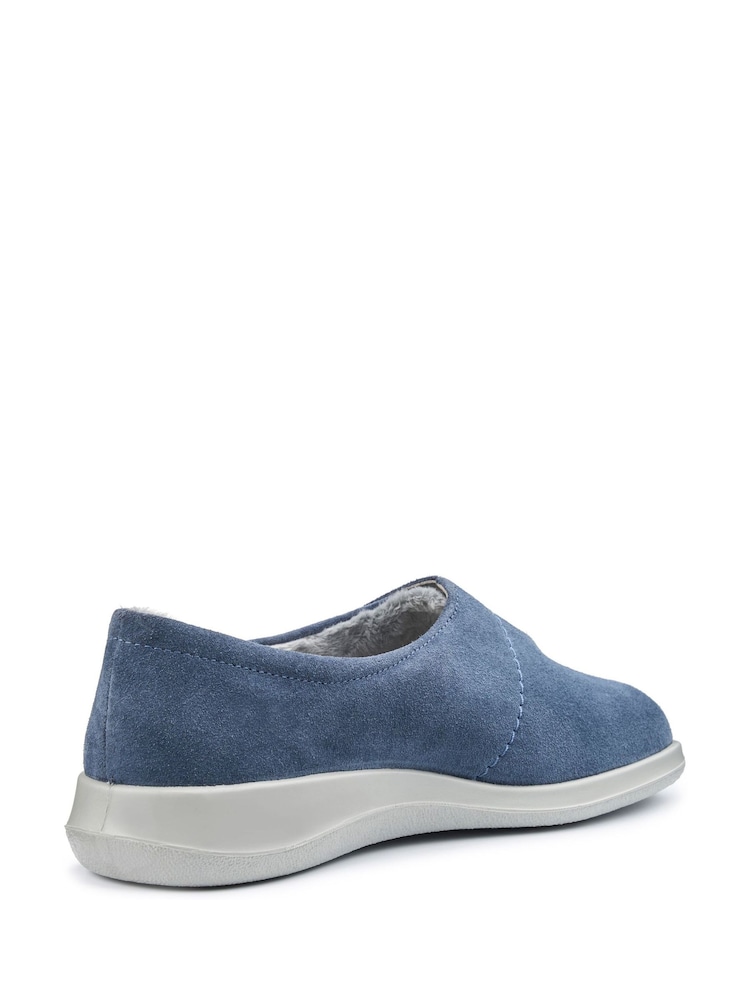 Hotter Blue Regular Fit Wrap Touch Fastening Slippers - Image 3 of 4
