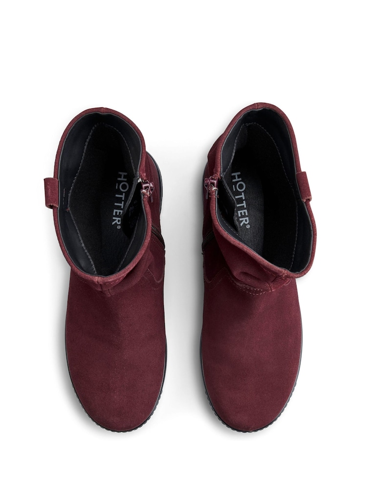 Hotter Burgundy Red Standard Fit Sprite Zip Boots - Image 4 of 4