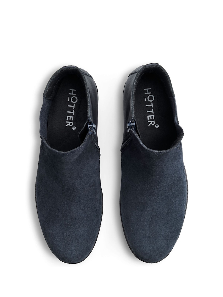 Hotter Blue Wide Fit Tenby Zip Fastening Boots - Image 4 of 4