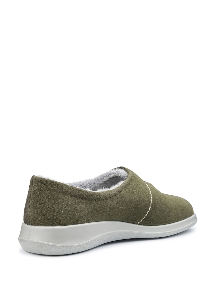Hotter Green Regular Fit Wrap Touch Fastening Slippers - Image 2 of 4
