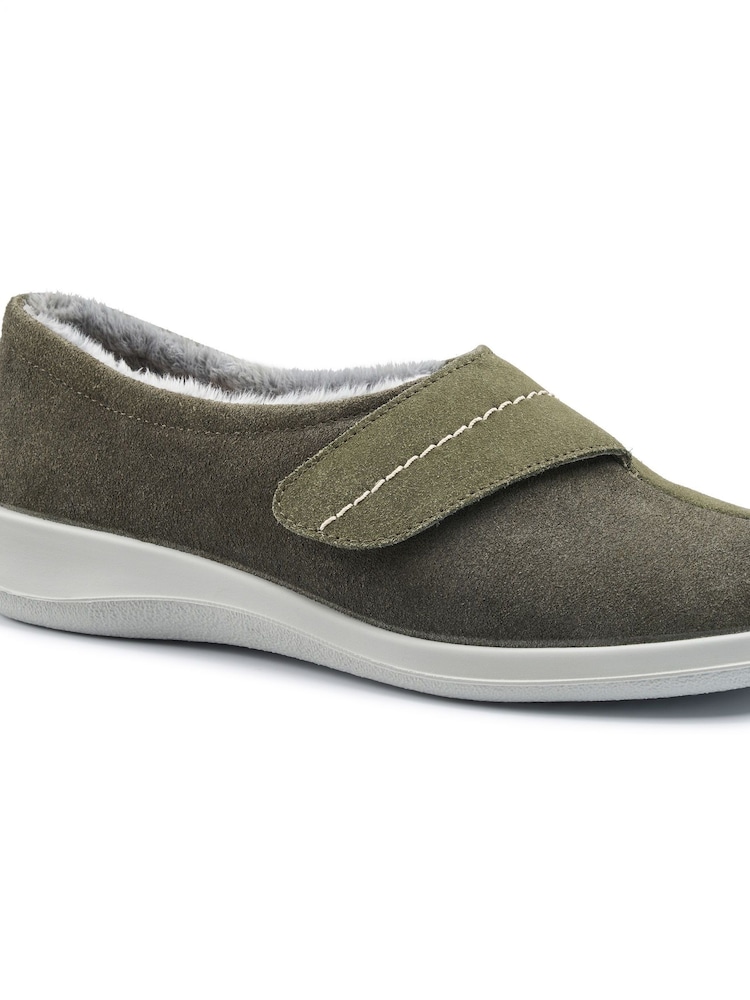 Hotter Green Regular Fit Wrap Touch Fastening Slippers - Image 4 of 4
