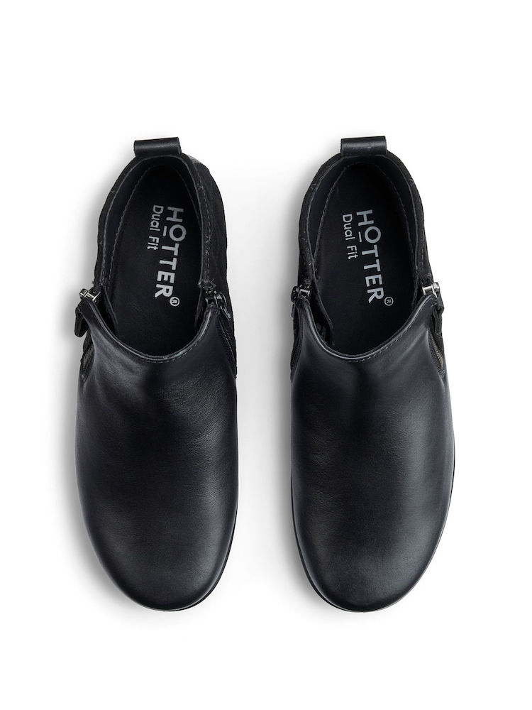 Hotter Black Winchester Zip Regular Fit Boots - Image 4 of 4
