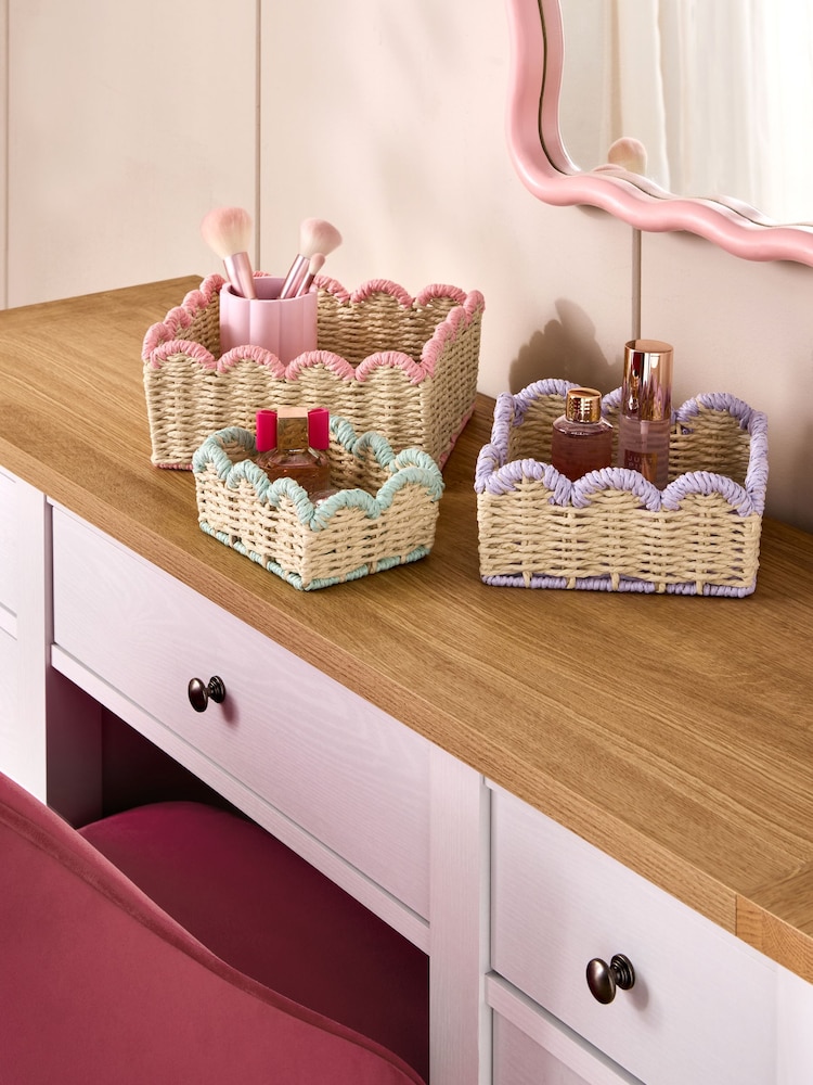 Set of 3 Pastel Mini Scallop Baskets - Image 1 of 5