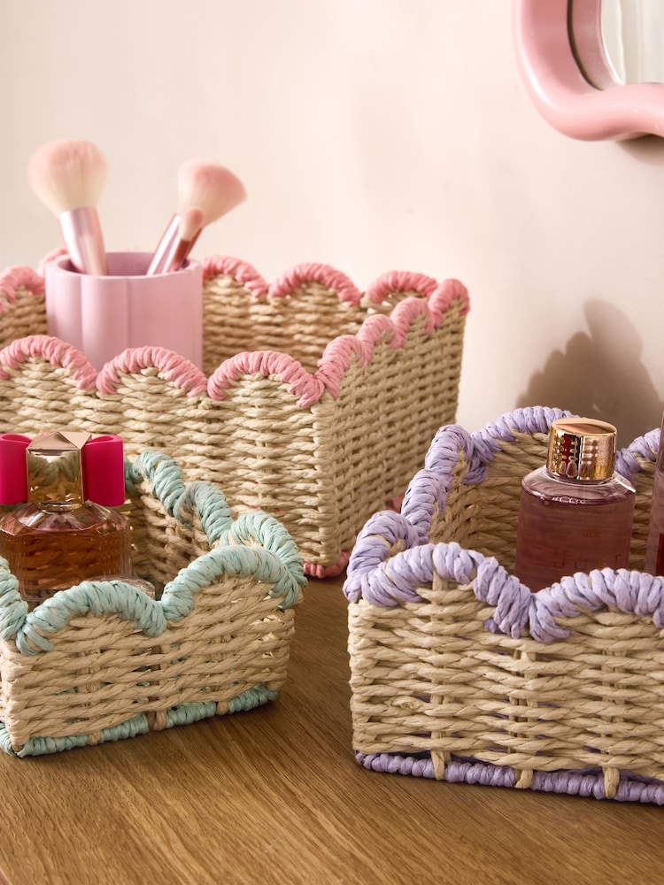 Set of 3 Pastel Mini Scallop Baskets - Image 2 of 5