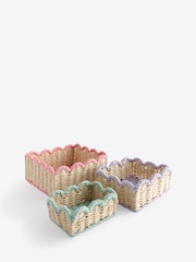 Set of 3 Pastel Mini Scallop Baskets - Image 3 of 5