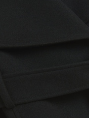River Island Black Faux Wool Belted Wrap Coat - Image 4 of 4
