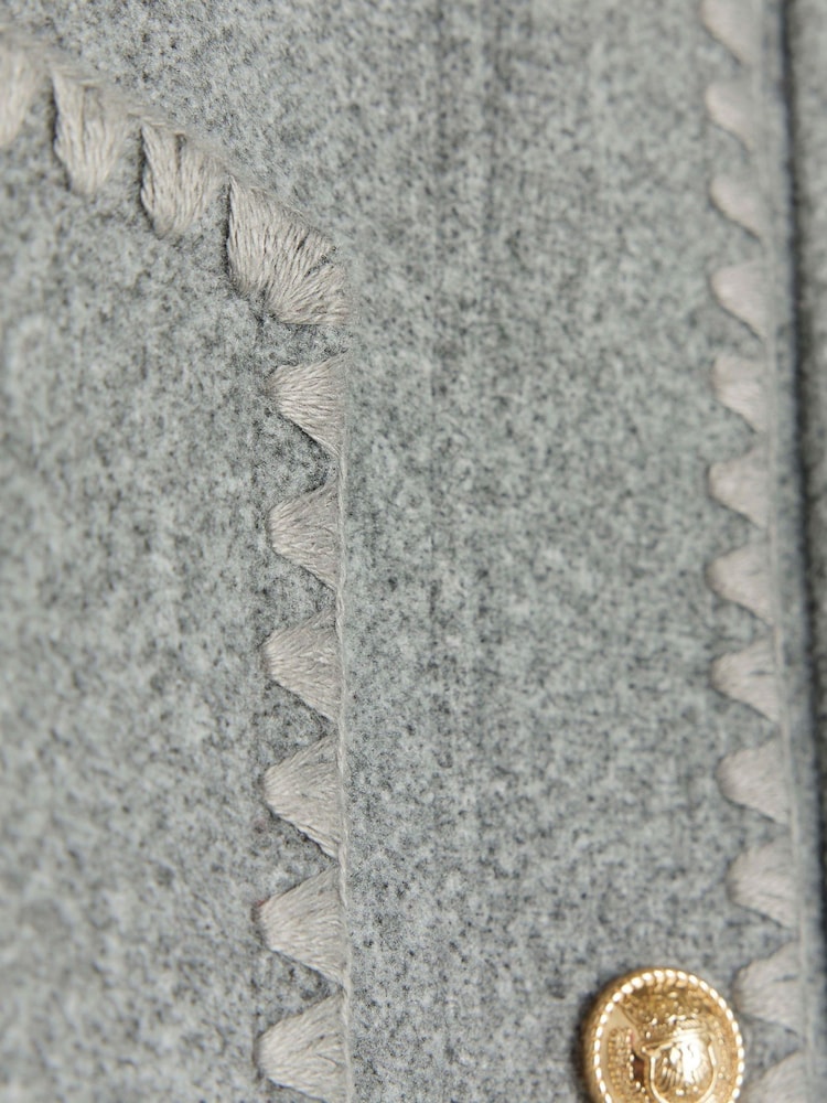 River Island Grey Stitched Cropped Jacket - Image 4 of 4