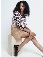 River Island Beige Suedette Mini Skirt - Image 2 of 4