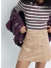 River Island Beige Suedette Mini Skirt - Image 3 of 4