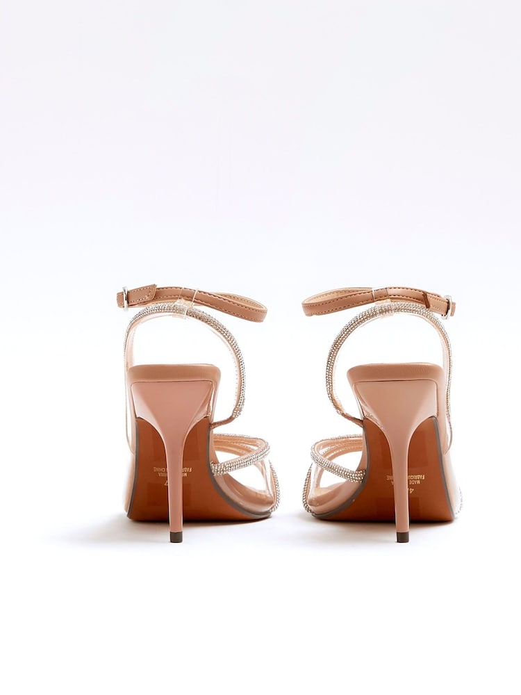 River Island Brown Embellished Perspex Sandals - Image 2 of 4