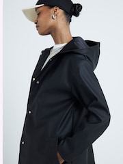 River Island Black Hooded Rain Jacket - Image 3 of 6