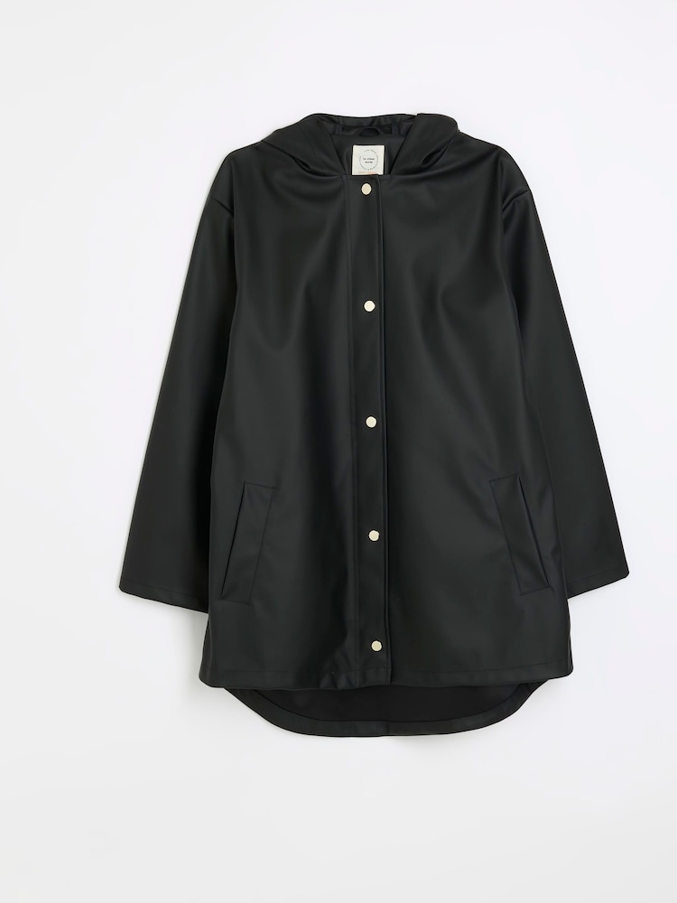 River Island Black Hooded Rain Jacket - Image 5 of 6