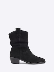 River Island Black Slouch Western Boots - Image 1 of 5