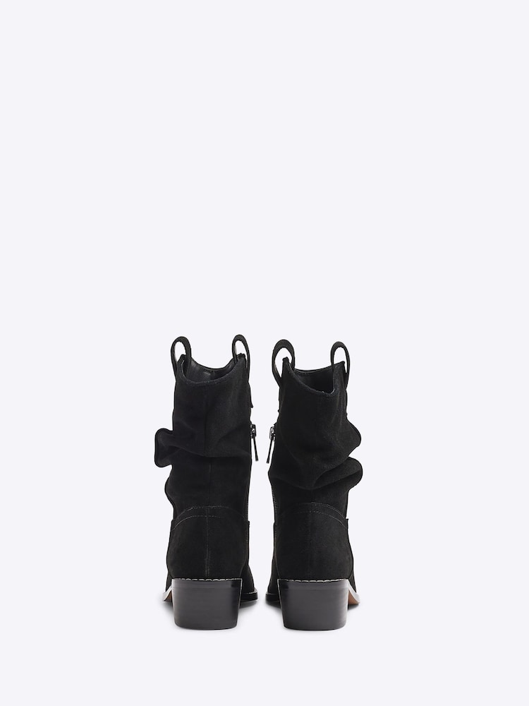 River Island Black Slouch Western Boots - Image 3 of 5