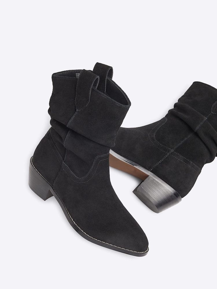 River Island Black Slouch Western Boots - Image 4 of 5