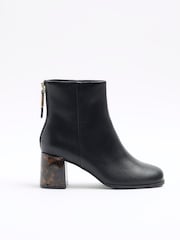 River Island Black Feature Block Heel Ankle Boots - Image 1 of 4