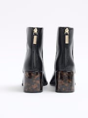 River Island Black Feature Block Heel Ankle Boots - Image 2 of 4